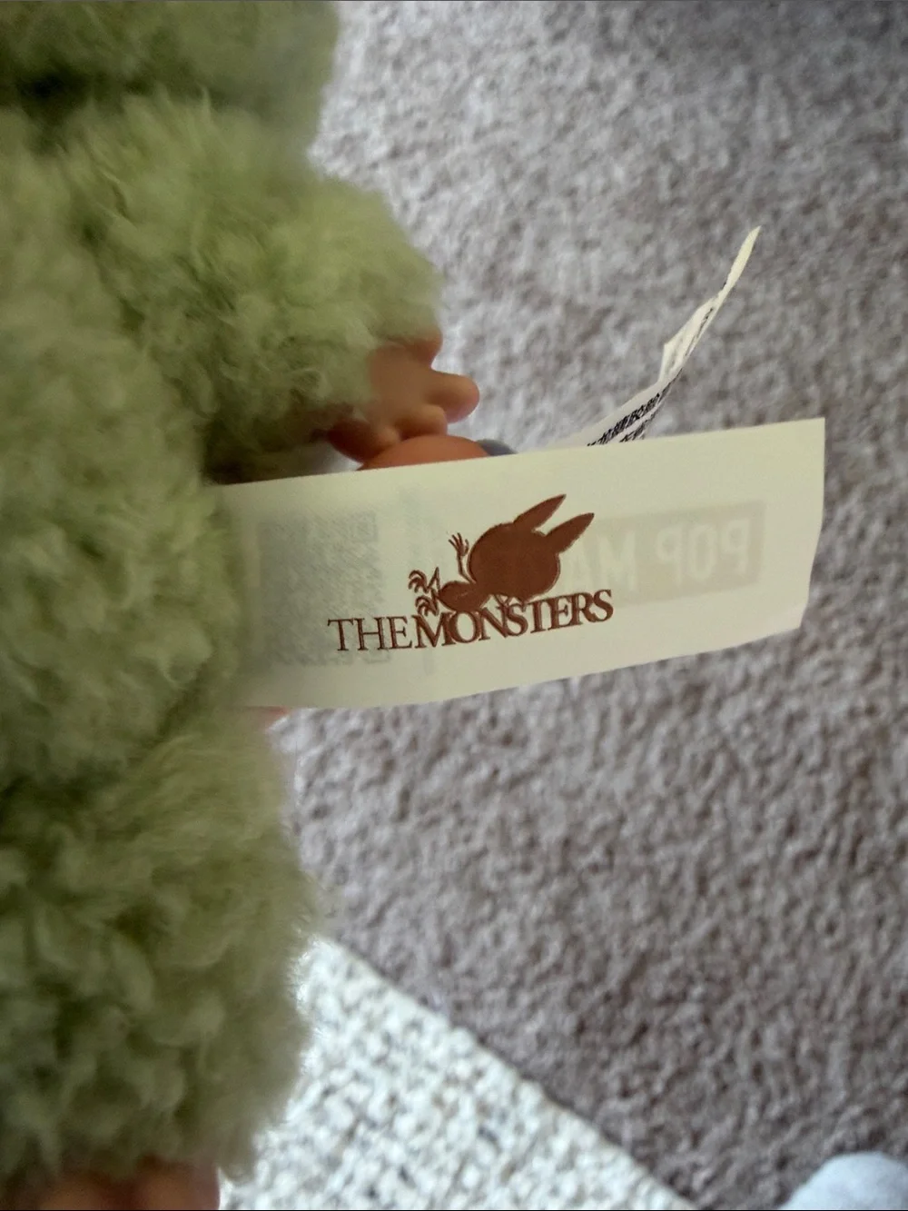 The Monsters Plush Keychain - green macaron labubu - like new
